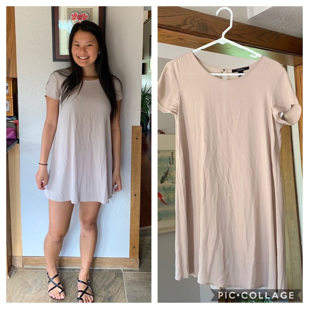 Forever 21 Beige/Tan T-shirt/Shift dress